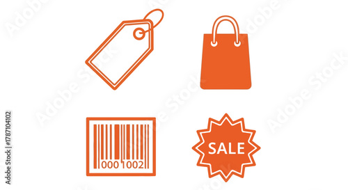 Exciting retail sale icons promote shopping and savings this season