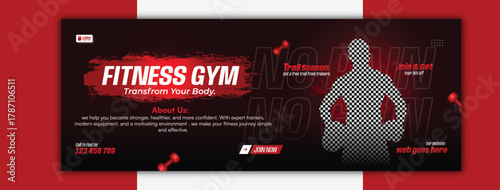 Fitness gym transform your body social media cover template design