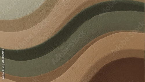 Abstract earthy waves background in shades of brown and green.