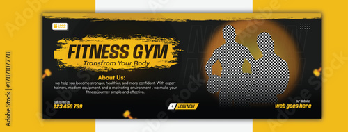 Fitness gym transform your body social media cover template design