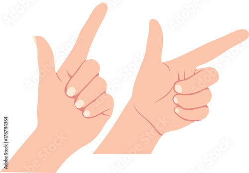 Pointing hands gesture