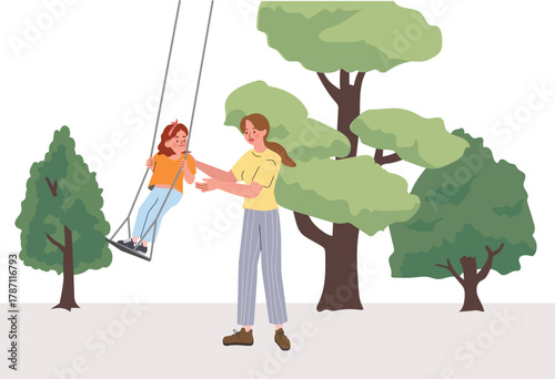 Joyful Swing Time in the Park