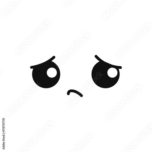 Sad face expression icon a simple design for conveying sadness and sorrow