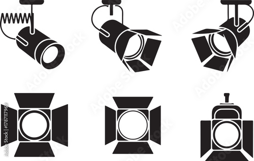 Studio Spotlight Lamp Equipment Lighting Production Stage Film TV Show Silhouette