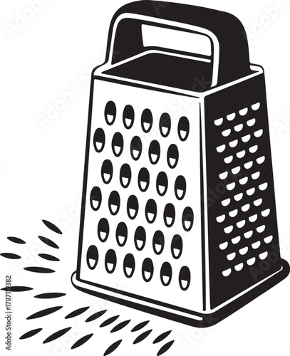 Grater Icon: Culinary Implement Graphic for Food Preparation and Cooking Images