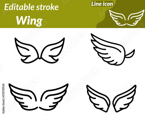 A refined and artistic wing icon character featuring layered. curved feathers arranged in a smooth upward flow, symbolizing freedom, speed, and aspiration. The elegant shape conveys motion grace.