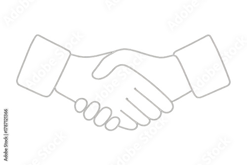 Wallpaper Mural Handshake outline icon representing business deal, agreement, partnership, cooperation, and trust on transparent background Torontodigital.ca