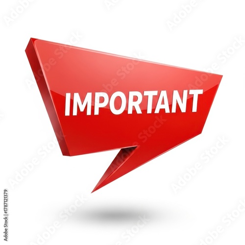 Free Download Bold red speech bubble with 'important' text emphasizing critical information and urgent messages for communication isolated on white background - GFXLoad