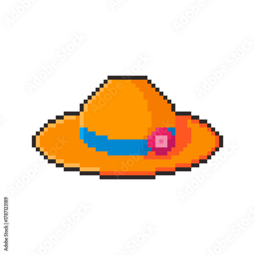 Pixel art Summer Hat game asset design