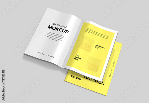 Cover and Spread Magazine Mockup