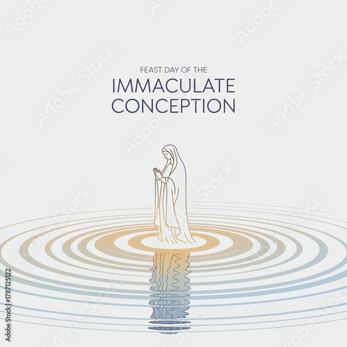Feast Day of the Immaculate Conception Blessed Virgin Mary Religious Celebration Artwork