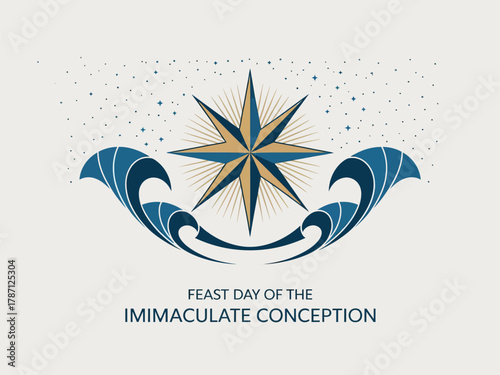 Feast Day of the Immaculate Conception Holy Lily Symbol Religious Artwork
