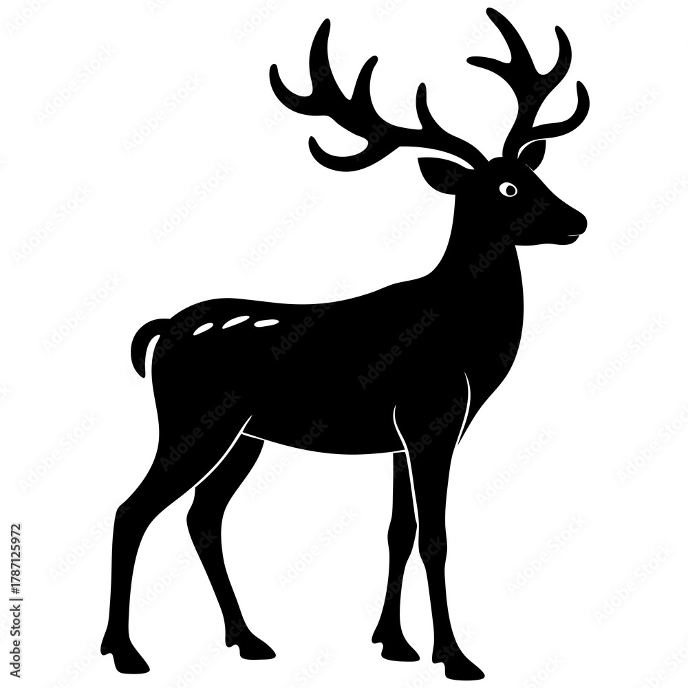 Obraz premium deer vector illustration silhouette design bundle perfect for social media, cards, and winter décor.