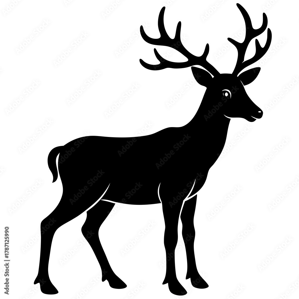 Fototapeta premium deer vector illustration Christmas silhouette vector design perfect for festive decoration.