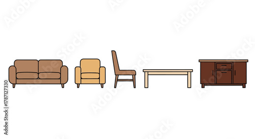 Modern furniture set for stylish living room decor and design inspiration