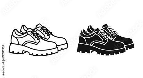 Elegant black and white dresses with layered ruffles a fashion illustration