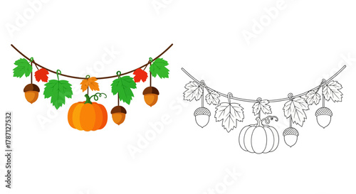 A pair of loafers one light and one dark presented in a sketch style