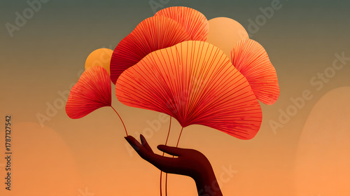 A vector illustration of a butterfly on a pink flower, featuring a floral spring pattern and vintage insect art design, suitable for a summer holiday card decoration