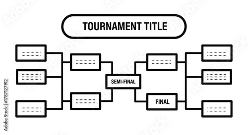 Tournament bracket semi final final competition chart diagram template