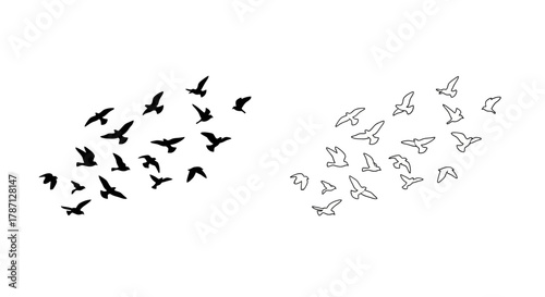 Black cat silhouettes sitting on fences under a crescent moon illustration