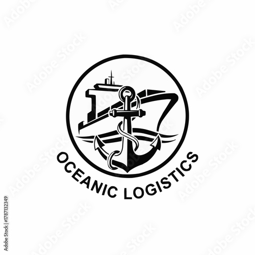 Oceanic Logistics Ship Anchor Emblem.