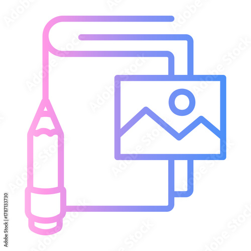 diary Line Gradient Icon