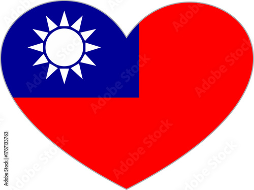 Free Download Taiwan flag heart shape - GFXLoad