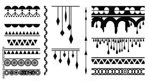 Stunning geometric borders and decorative elements for creative design projects