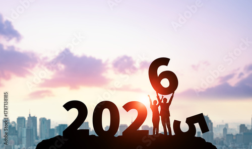 Fotografija People holding up the new era name for 2026