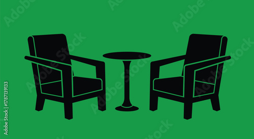 Modern minimalist chairs and table set for stylish lounge spaces