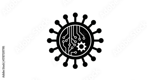 Circuit board technology virus gear innovation system engineering icon