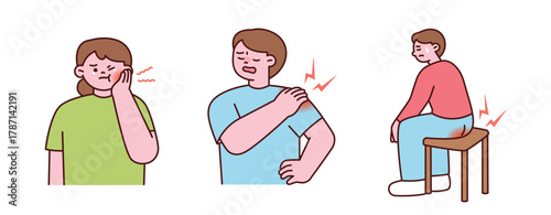 People who experience toothache, shoulder pain, and anal pain.