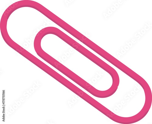 Paper clip icon .Paper clip icon vector, representing document organization, attachment, and simple office tools. Paperclip icon symbolizing attachment and file linking with transparent background.