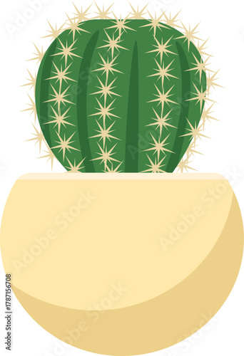 鉢に入ったかわいいサボテンのイメージイラスト
