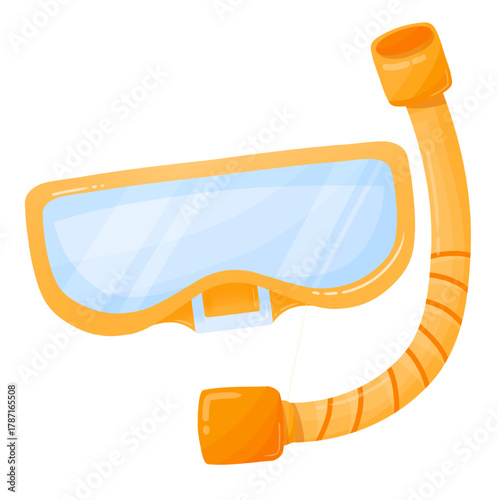 Snorkel Diving Mask Equipment Illustration Isolated on White Background