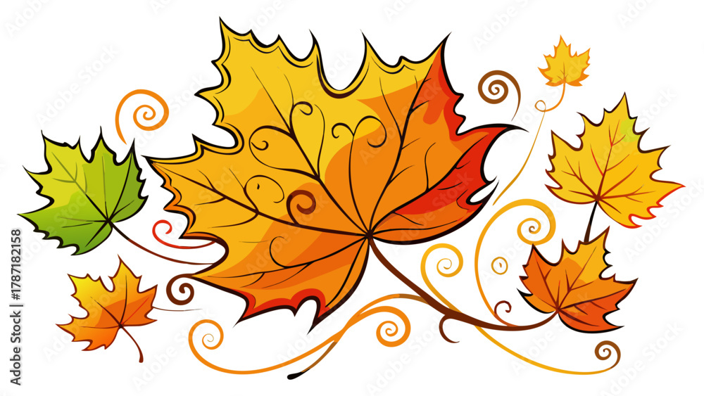 Obraz premium autumn leaves vector illustration