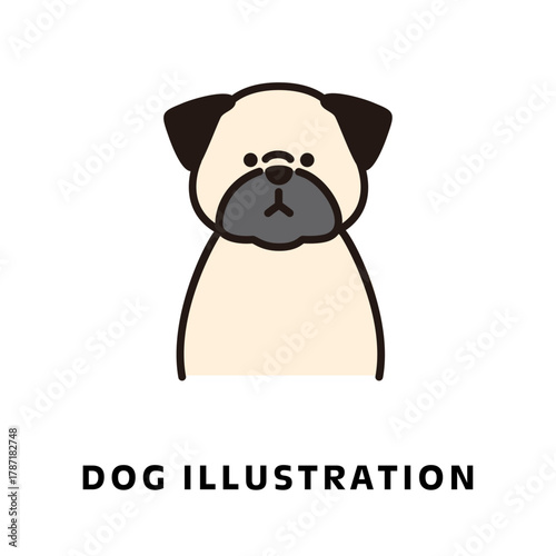 パグのアイコンイラスト