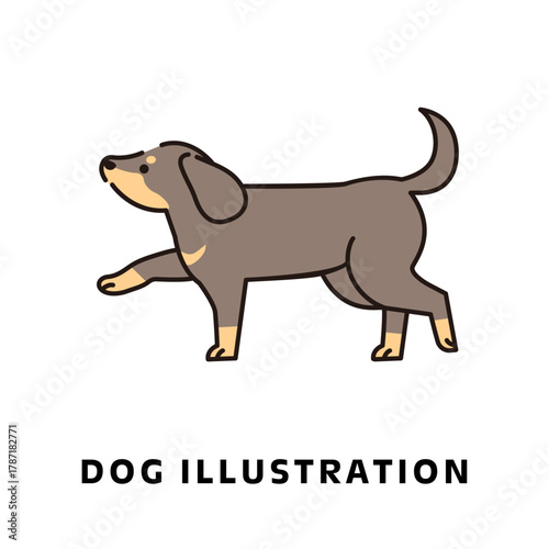 ミニチュアダックスフンドのアイコンイラスト