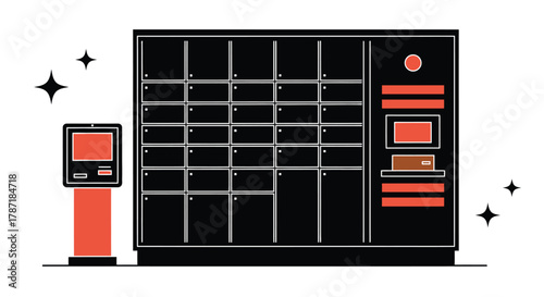 Modern delivery lockers with digital interface offer secure storage
