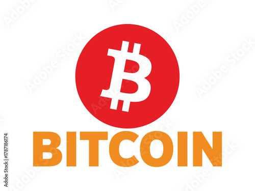 Bitcoin logo with the word bitcoin in orange color