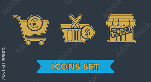 Explore diverse shopping icons for retail, finance, and business uses