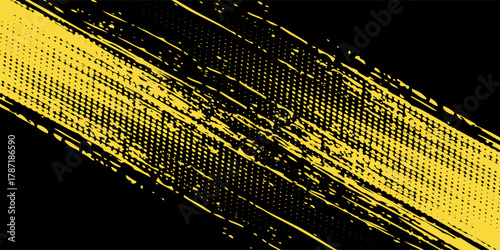 aDots halftone yellow and dark blue color pattern gradient grunge texture background. Dots pop art sport style vector illustration EPS10