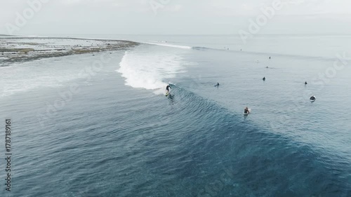 Aerial view of the T Land surfing spot on the Rote island in West Timor in Indonesia
