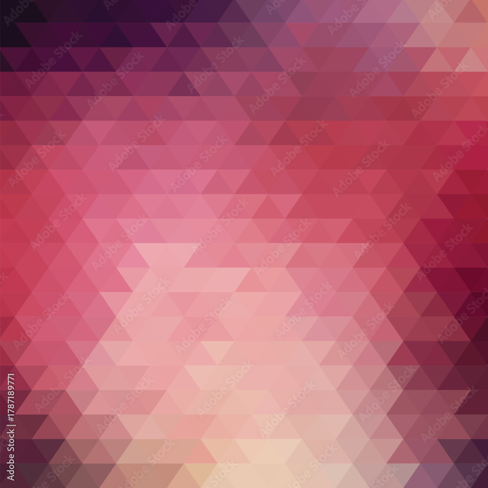 Obraz premium Dark Pink vector triangle mosaic texture with a heart in a center. Colorful abstract illustration with triangles. Completely new template for your banner. eps 10