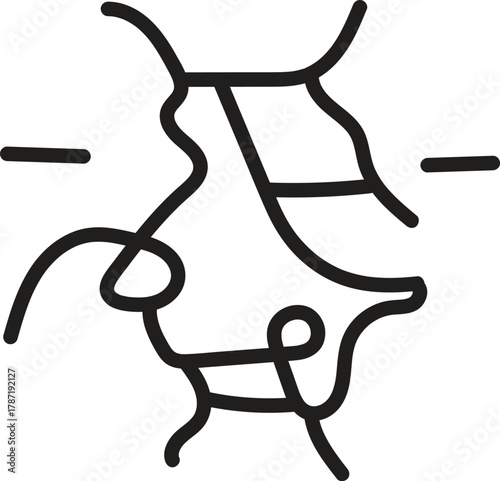Abstract Complex Tangled Lines Minimalist Logo Vector Graphic Design Element