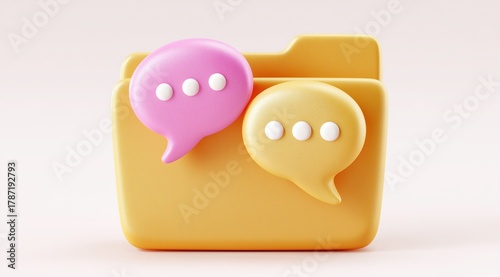 Colorful Folder with Speech Bubbles Design