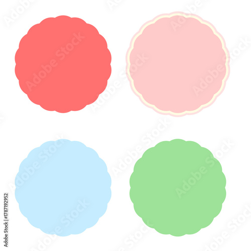 やわらかい印象のもこもこ吹き出しセット