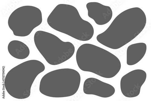 Abstract organic blob shapes vector set. Modern liquid amoeba forms. Minimalist irregular random ink spots for contemporary design. Simple geometric graphic pattern elements