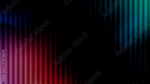 dark abstract futuristic purple and cyan color edge split over glowing vertical stripes