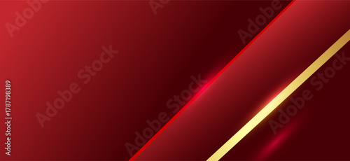 Luxurious deep red background with elegant gold and radiant red diagonal stripes, creating a premium, modern, and abstract design for highend presentations or events.